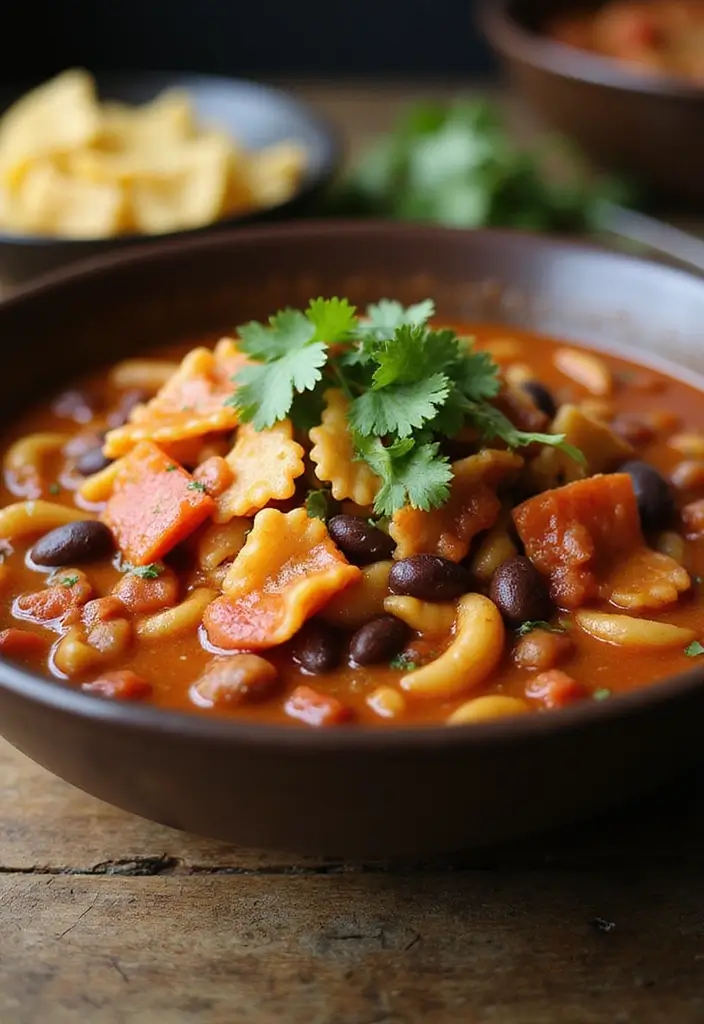 25 Bow Tie Pasta Soup Recipes for Warm, Cozy Days 78 25 Bow Tie Pasta Soup Recipes for Warm, Cozy Days - 14. Chili Bow Tie Pasta Soup