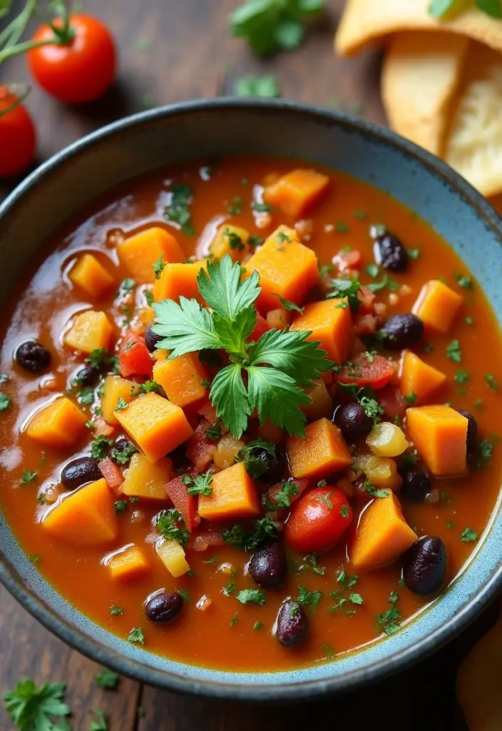 25 Bow Tie Pasta Soup Recipes for Warm, Cozy Days 116 25 Bow Tie Pasta Soup Recipes for Warm, Cozy Days - 20. Sweet Potato and Black Bean Bow Tie Pasta Soup