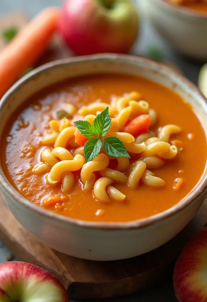 25 Bow Tie Pasta Soup Recipes for Warm, Cozy Days 147 25 Bow Tie Pasta Soup Recipes for Warm, Cozy Days - 25. Apple and Carrot Bow Tie Pasta Soup