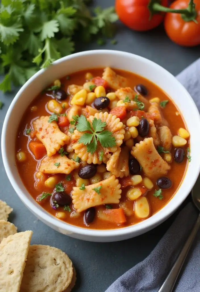 25 Bow Tie Pasta Soup Recipes for Warm, Cozy Days 44 25 Bow Tie Pasta Soup Recipes for Warm, Cozy Days - 8. BBQ Chicken Bow Tie Pasta Soup