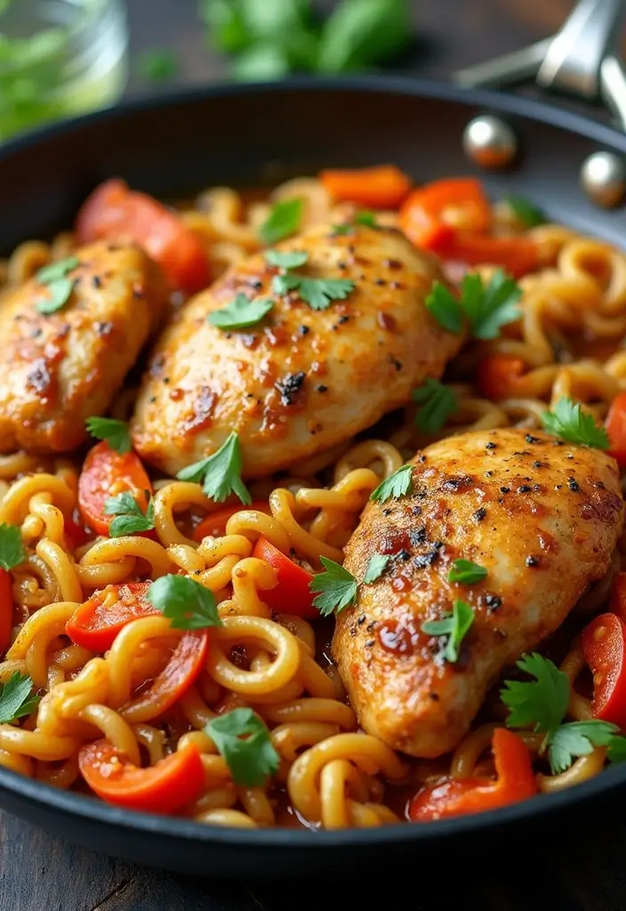 25 Chicken Thigh Pasta Recipes That Are Juicy and Delicious 114 25 Chicken Thigh Pasta Recipes That Are Juicy and Delicious - 18. Chicken Thigh and Vegetable Stir-Fry Pasta