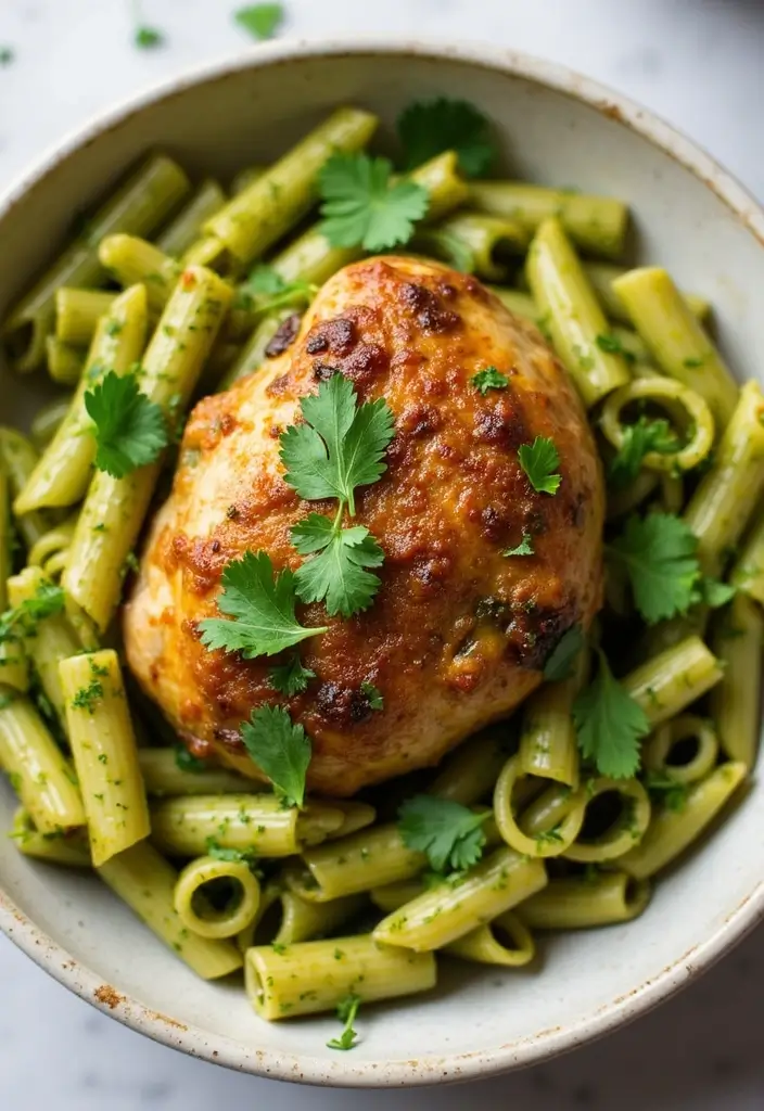25 Chicken Thigh Pasta Recipes That Are Juicy and Delicious 121 25 Chicken Thigh Pasta Recipes That Are Juicy and Delicious - 19. Salsa Verde Chicken Thigh Pasta