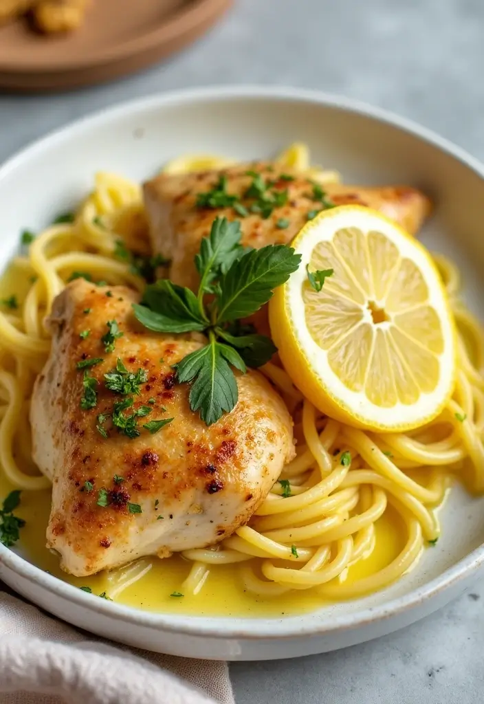 25 Chicken Thigh Pasta Recipes That Are Juicy and Delicious 6 25 Chicken Thigh Pasta Recipes That Are Juicy and Delicious - 2. Lemon Herb Chicken Thigh Pasta