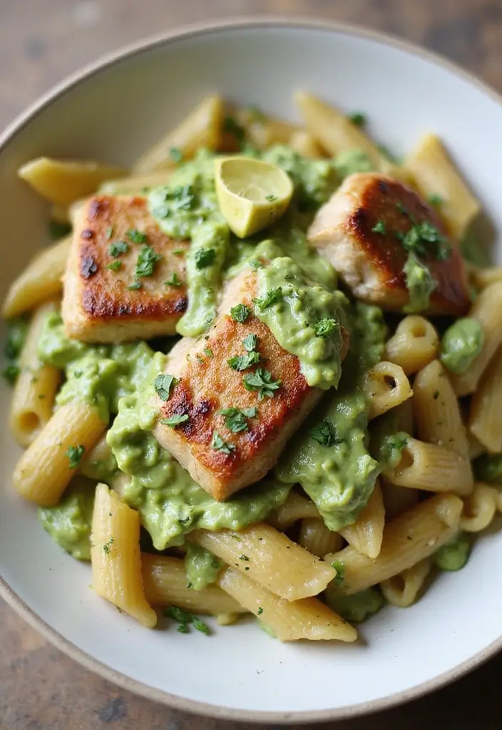 25 Chicken Thigh Pasta Recipes That Are Juicy and Delicious 154 25 Chicken Thigh Pasta Recipes That Are Juicy and Delicious - 24. Chicken Thigh Pasta with Avocado Sauce