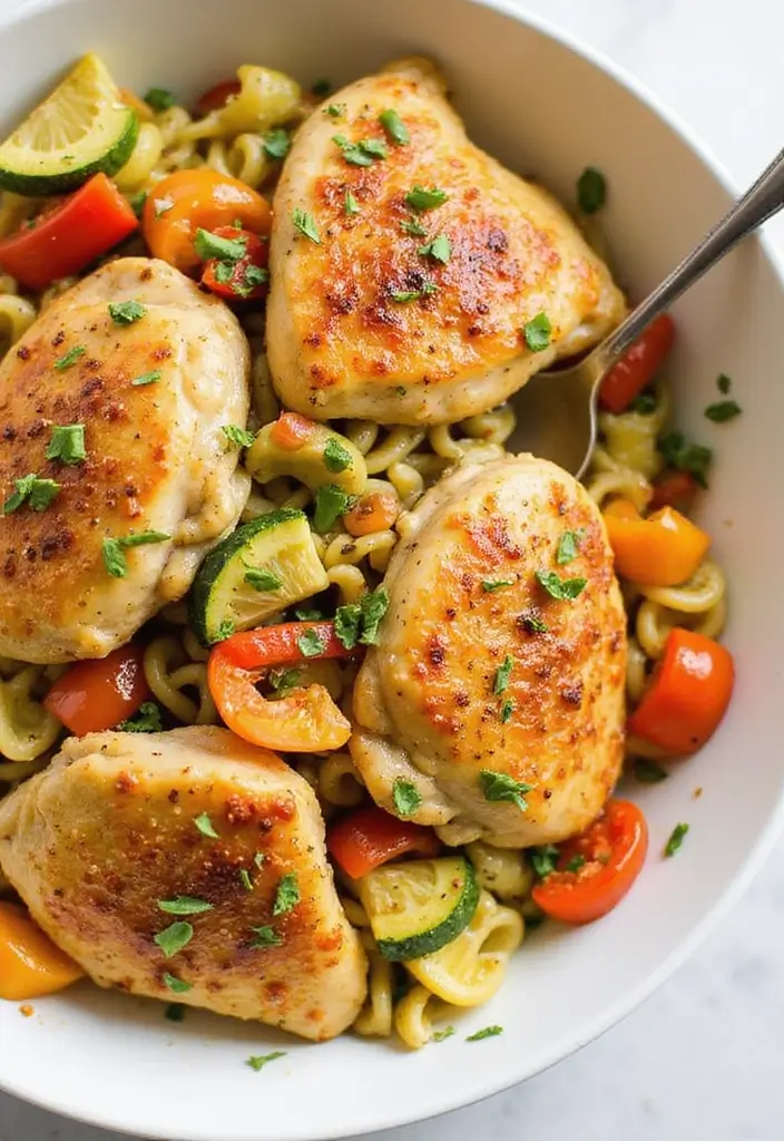 25 Chicken Thigh Pasta Recipes That Are Juicy and Delicious 53 25 Chicken Thigh Pasta Recipes That Are Juicy and Delicious - 9. Chicken Thigh Pasta Primavera