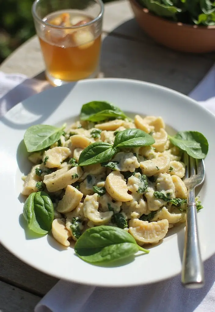 25 Cold Creamy Pasta Salad Recipes for Refreshing Summer Meals 22 25 Cold Creamy Pasta Salad Recipes for Refreshing Summer Meals - 4. Creamy Spinach and Artichoke Pasta Salad