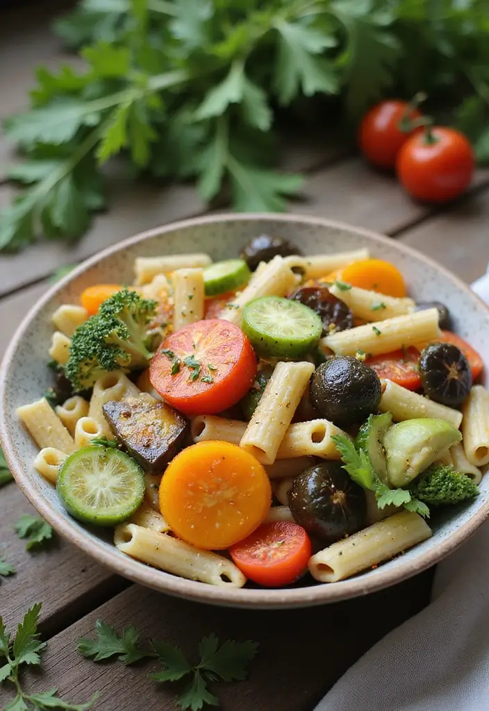 25 Cold Creamy Pasta Salad Recipes for Refreshing Summer Meals 36 25 Cold Creamy Pasta Salad Recipes for Refreshing Summer Meals - 6. Roasted Veggie Cold Pasta Salad