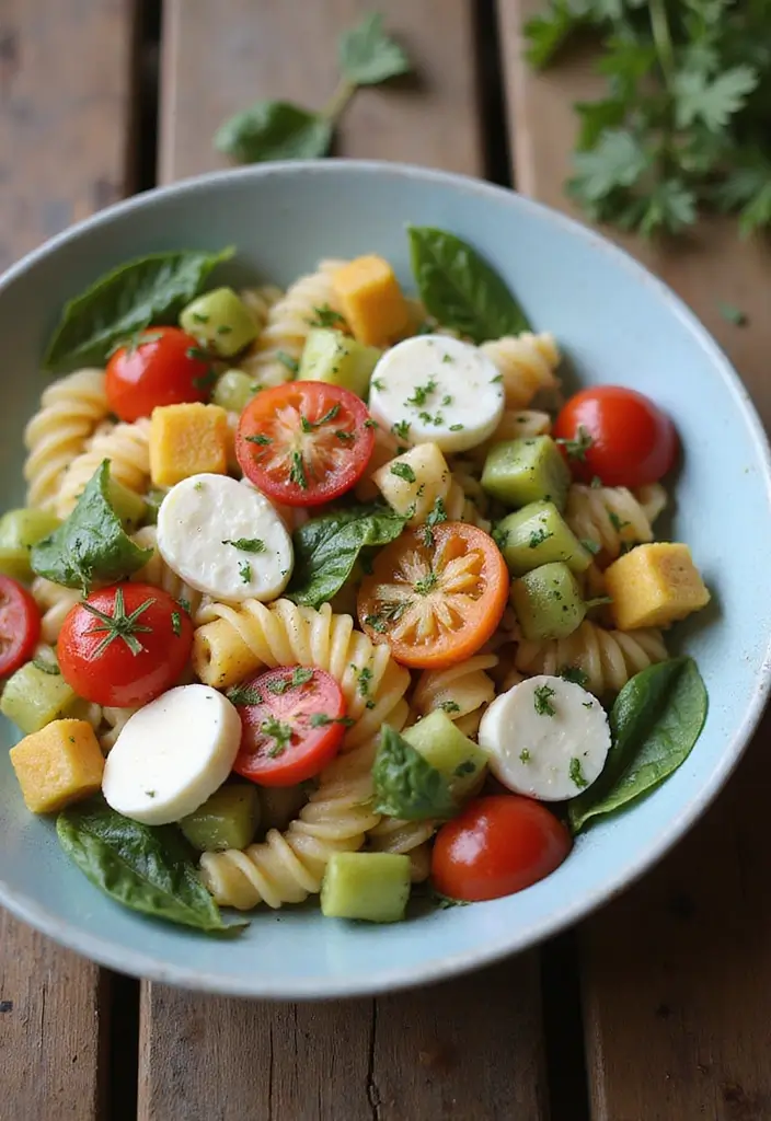 25 Cold Creamy Pasta Salad Recipes for Refreshing Summer Meals 46 25 Cold Creamy Pasta Salad Recipes for Refreshing Summer Meals - 8. Summer Veggie and Cheese Pasta Salad