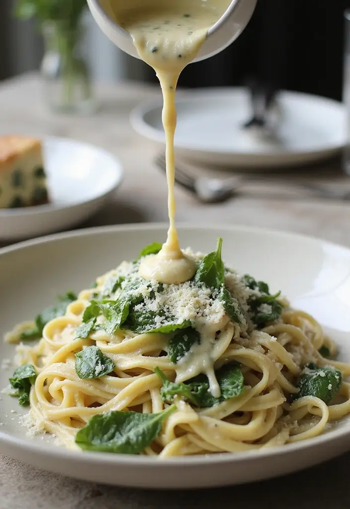25 Cottage Cheese Pasta Sauce Recipes That Are Light and Creamy 6 25 Cottage Cheese Pasta Sauce Recipes That Are Light and Creamy - 2. Spinach and Cottage Cheese Alfredo
