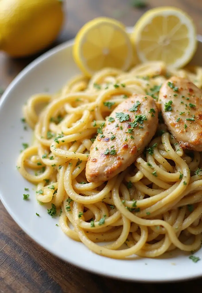 25 Easy Chicken Pasta Recipes for Quick Garlic Butter Dinners 8 25 Easy Chicken Pasta Recipes for Quick Garlic Butter Dinners - 2. Lemon Garlic Chicken Pasta