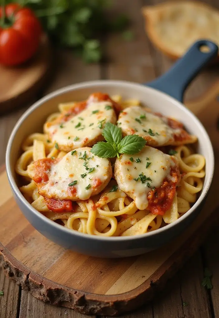 25 Easy Chicken Pasta Recipes for Quick Garlic Butter Dinners 129 25 Easy Chicken Pasta Recipes for Quick Garlic Butter Dinners - 23. Garlic Butter Chicken Pizza Pasta