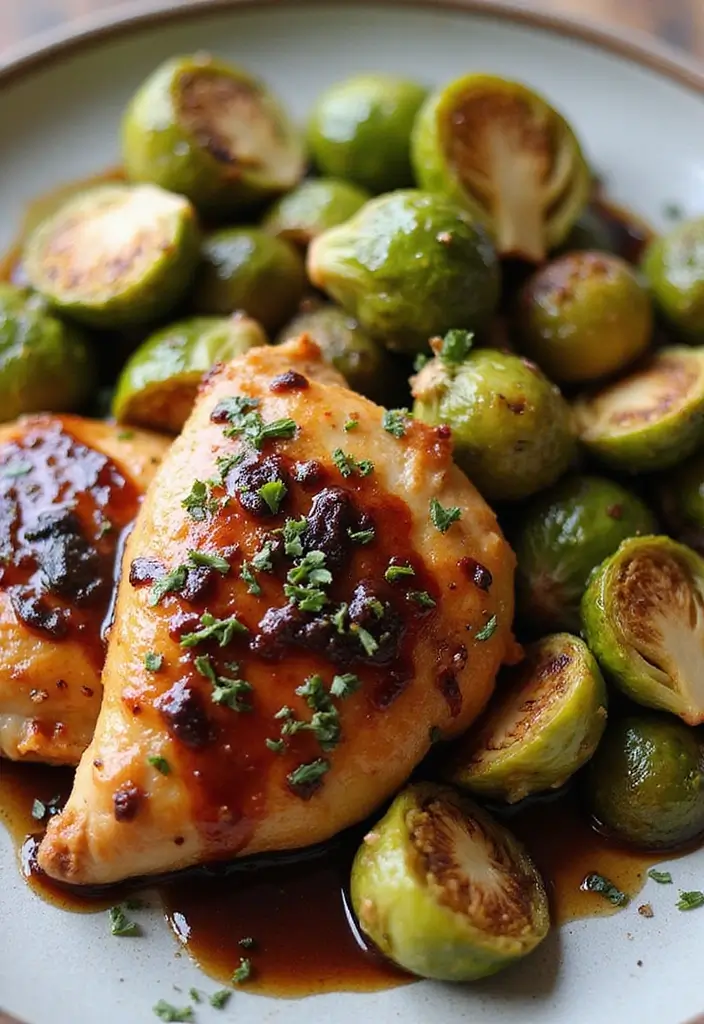 25 Easy Dinner Recipes That Aren’t Pasta But Just as Good 62 25 Easy Dinner Recipes That Aren’t Pasta But Just as Good - 12. Balsamic Glazed Chicken with Brussels Sprouts