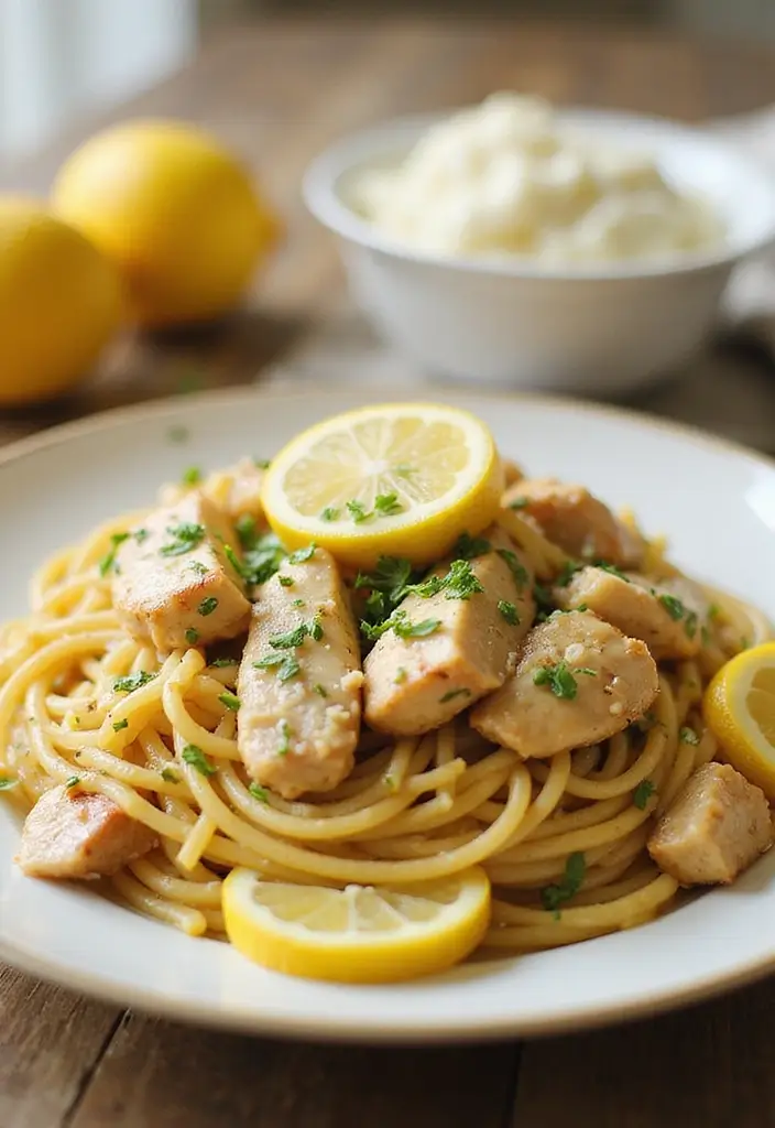 25 Easy Pasta Recipes with Spaghetti Noodles for Busy Families 104 25 Easy Pasta Recipes with Spaghetti Noodles for Busy Families - 18. Spaghetti with Lemon Garlic Chicken