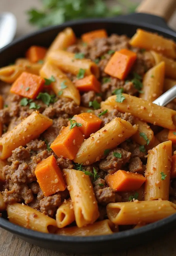 25 Ground Beef Pasta Casserole Recipes for Comfort Food Lovers 100 25 Ground Beef Pasta Casserole Recipes for Comfort Food Lovers - 18. Ground Beef and Sweet Potato Pasta Casserole