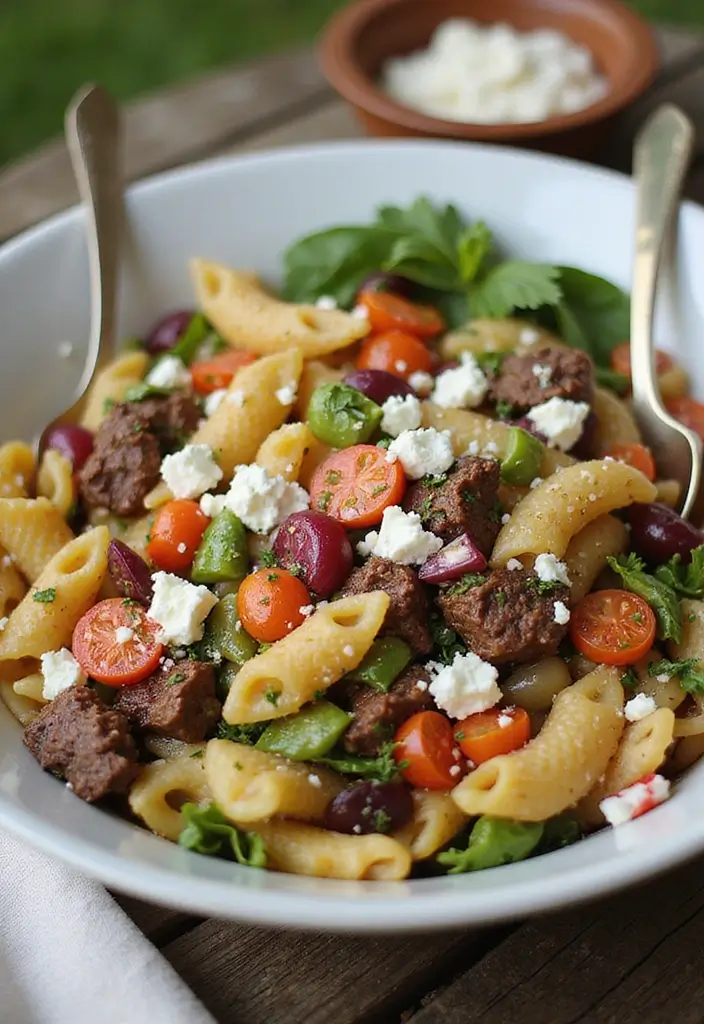 25 Hamburger Meat Pasta Recipes for Quick, Filling Meals 39 25 Hamburger Meat Pasta Recipes for Quick, Filling Meals - 7. Mediterranean Beef Pasta Salad