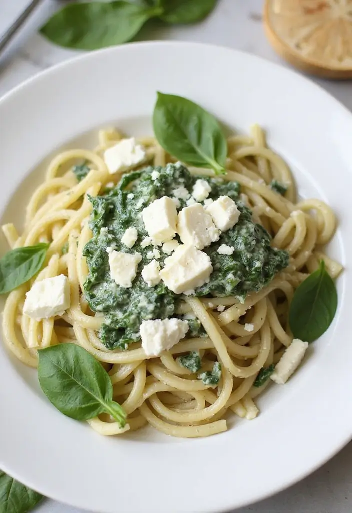 25 Healthy Pasta Sauce Recipes for Clean Eating Fans 41 25 Healthy Pasta Sauce Recipes for Clean Eating Fans - 7. Spinach and Feta Sauce