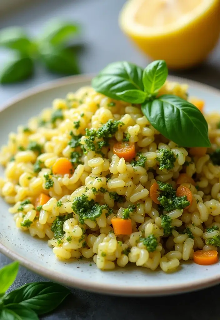 25 Lemon Orzo Pasta Salad Recipes with a Zesty Twist 86 25 Lemon Orzo Pasta Salad Recipes with a Zesty Twist - 14. Lemon Orzo Salad with Pesto
