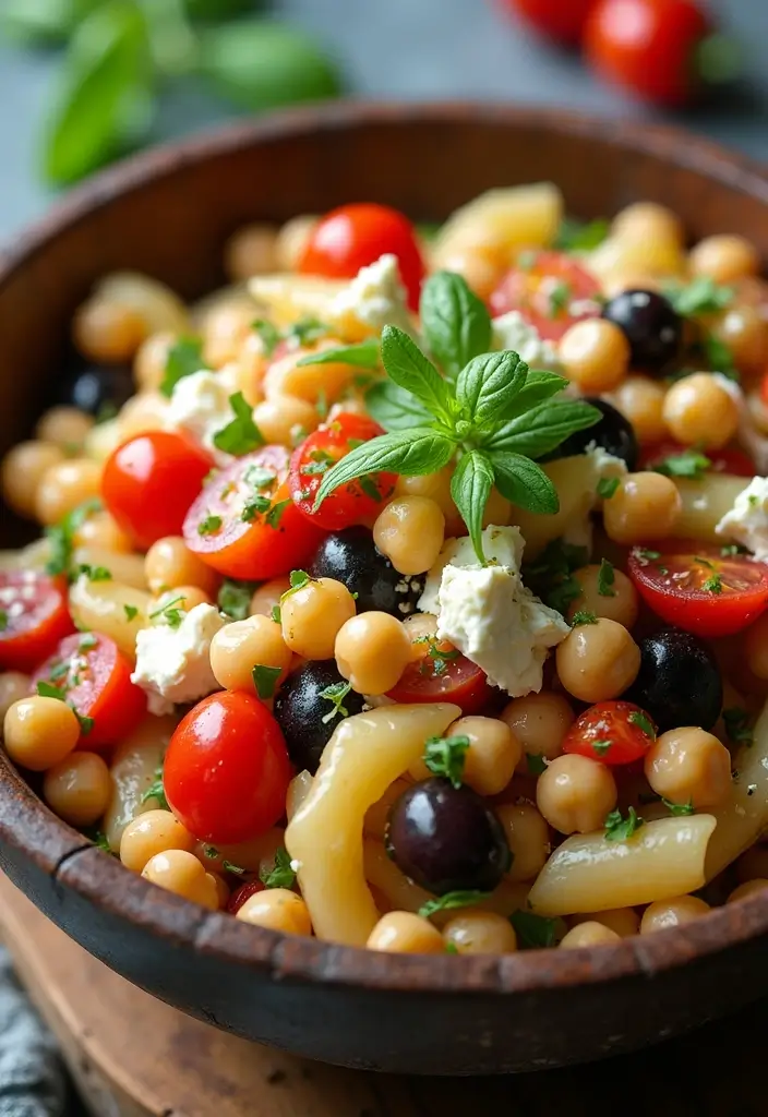 25 Main Dish Pasta Salad Recipes That Feel Like a Full Meal 1 25 Main Dish Pasta Salad Recipes That Feel Like a Full Meal - 1. Mediterranean Chickpea Pasta Salad