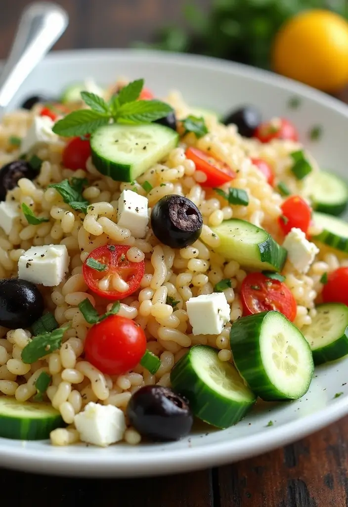 25 Main Dish Pasta Salad Recipes That Feel Like a Full Meal 82 25 Main Dish Pasta Salad Recipes That Feel Like a Full Meal - 16. Greek Orzo Salad