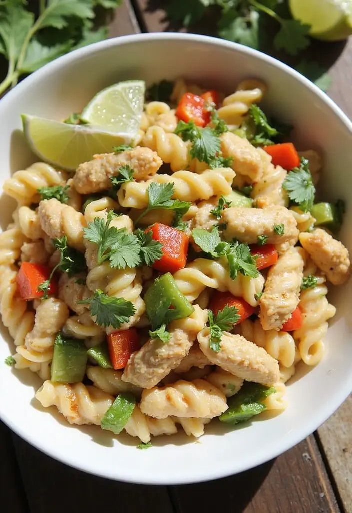 25 Main Dish Pasta Salad Recipes That Feel Like a Full Meal 132 25 Main Dish Pasta Salad Recipes That Feel Like a Full Meal - 24. Cilantro Lime Chicken Pasta Salad