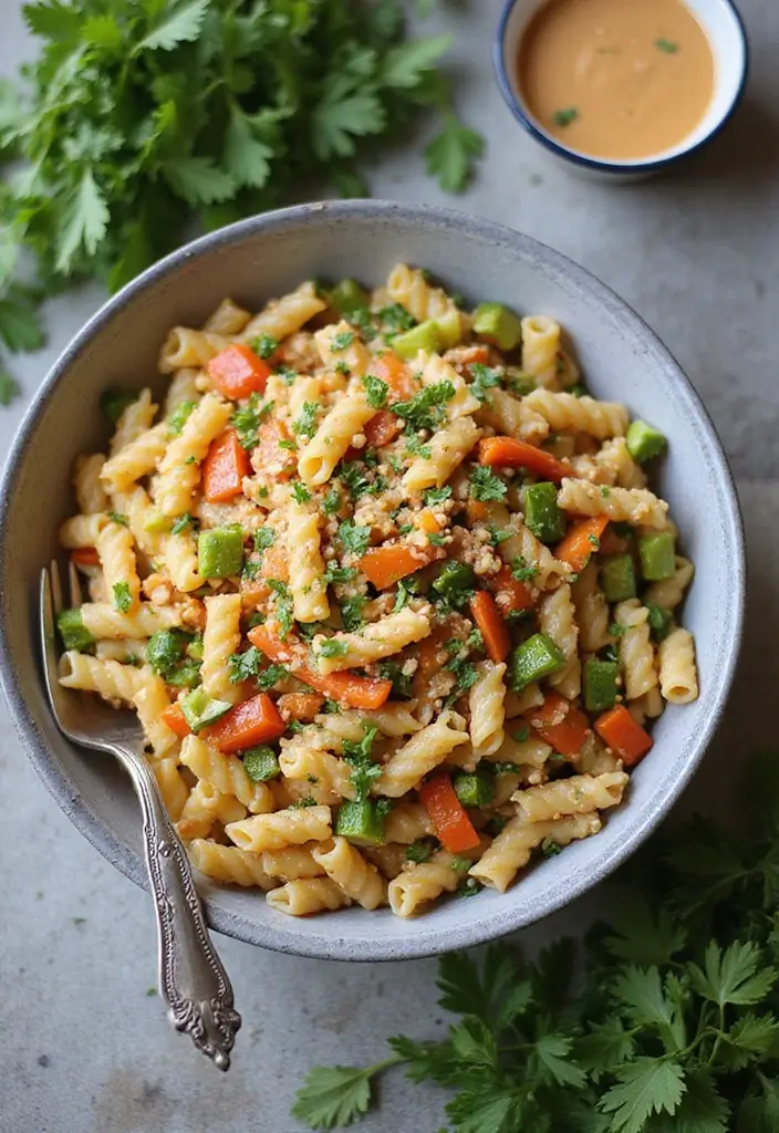 25 Main Dish Pasta Salad Recipes That Feel Like a Full Meal 20 25 Main Dish Pasta Salad Recipes That Feel Like a Full Meal - 4. Thai Peanut Pasta Salad