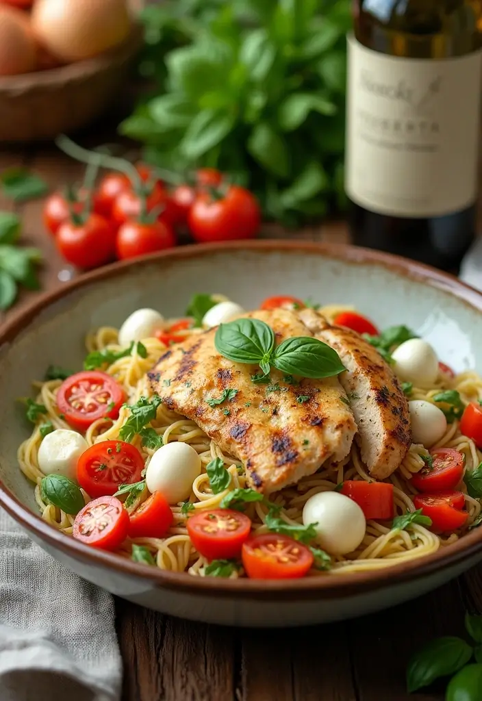 25 Main Dish Pasta Salad Recipes That Feel Like a Full Meal 34 25 Main Dish Pasta Salad Recipes That Feel Like a Full Meal - 6. Caprese Pasta Salad with Grilled Chicken