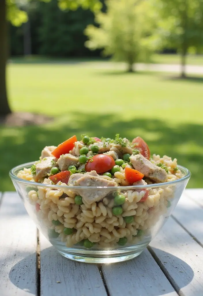25 Main Dish Pasta Salad Recipes That Feel Like a Full Meal 46 25 Main Dish Pasta Salad Recipes That Feel Like a Full Meal - 8. Garlic Herb Tuna Pasta Salad
