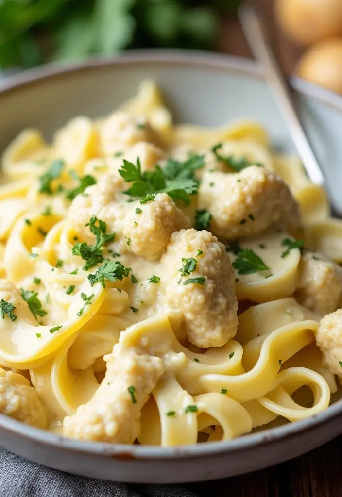 25 Pasta Recipes with No Meat That Are Still Full of Flavor 117 25 Pasta Recipes with No Meat That Are Still Full of Flavor - 21. Creamy Vegan Alfredo with Cauliflower