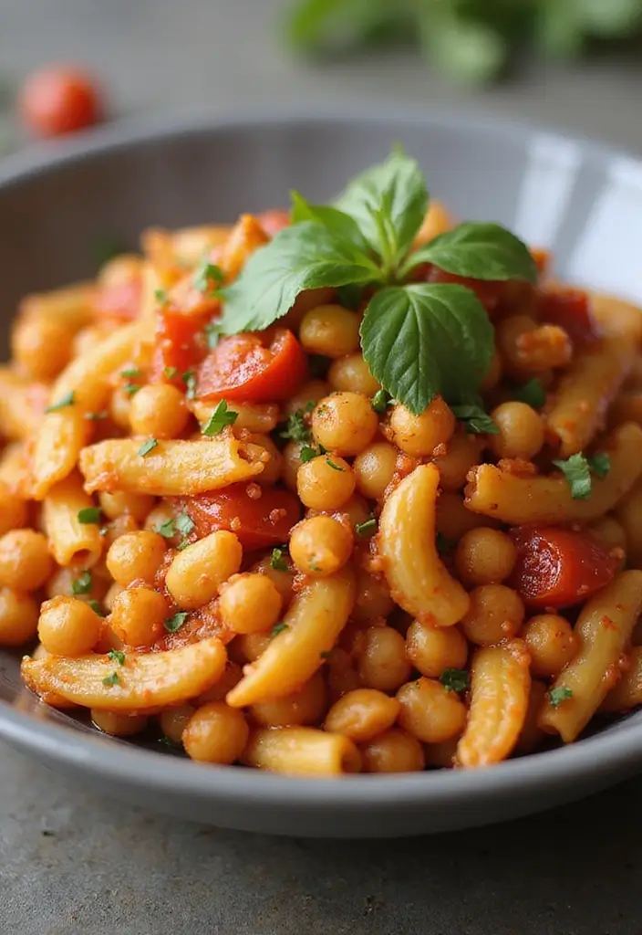 25 Pasta Recipes with No Meat That Are Still Full of Flavor 138 25 Pasta Recipes with No Meat That Are Still Full of Flavor - 24. Tomato and Chickpea Pasta