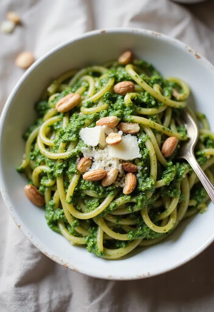 25 Pasta Recipes with Spaghetti Noodles That Never Fail 1 25 Pasta Recipes with Spaghetti Noodles That Never Fail - 1. Whole Wheat Spaghetti with Spinach Pesto
