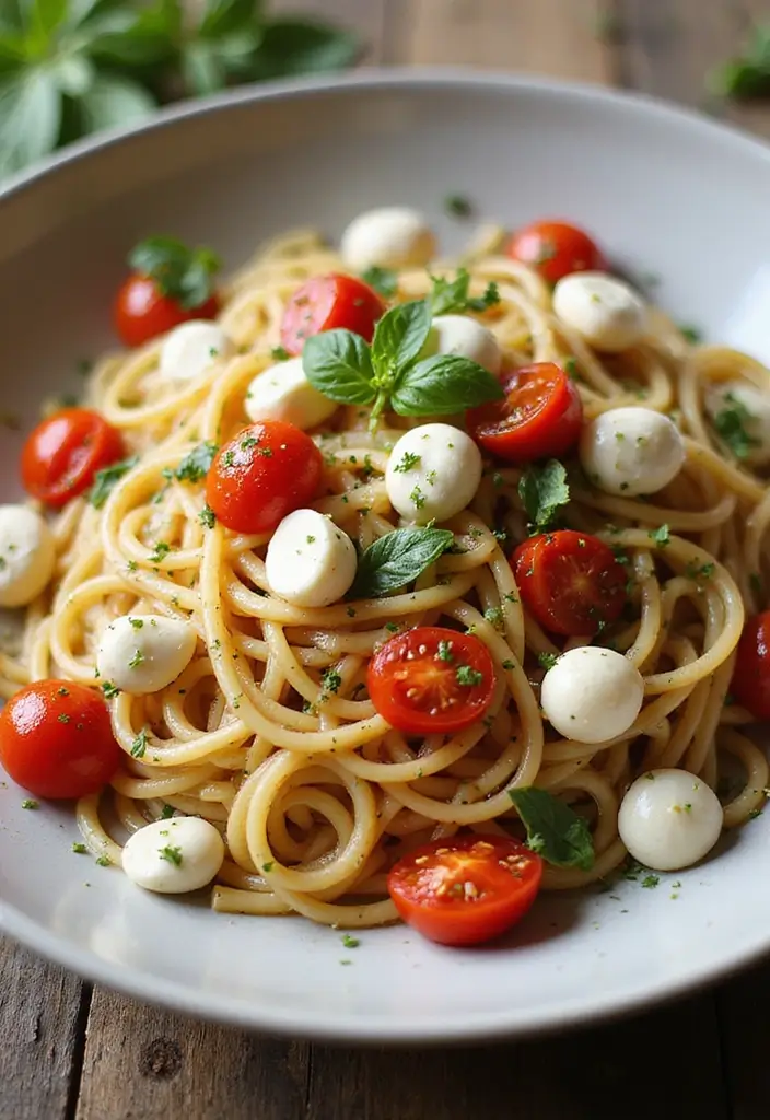 25 Pasta Recipes with Spaghetti Noodles That Never Fail 85 25 Pasta Recipes with Spaghetti Noodles That Never Fail - 15. Spaghetti with Caprese Dressing