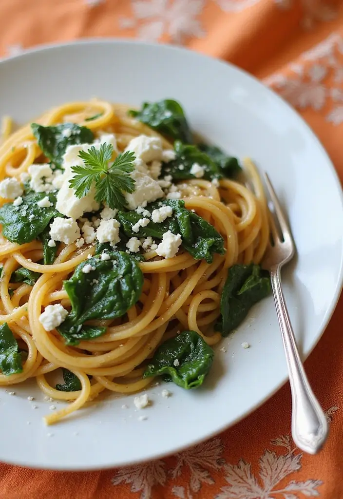 25 Pasta Recipes with Spaghetti Noodles That Never Fail 104 25 Pasta Recipes with Spaghetti Noodles That Never Fail - 20. Spaghetti with Spinach and Feta