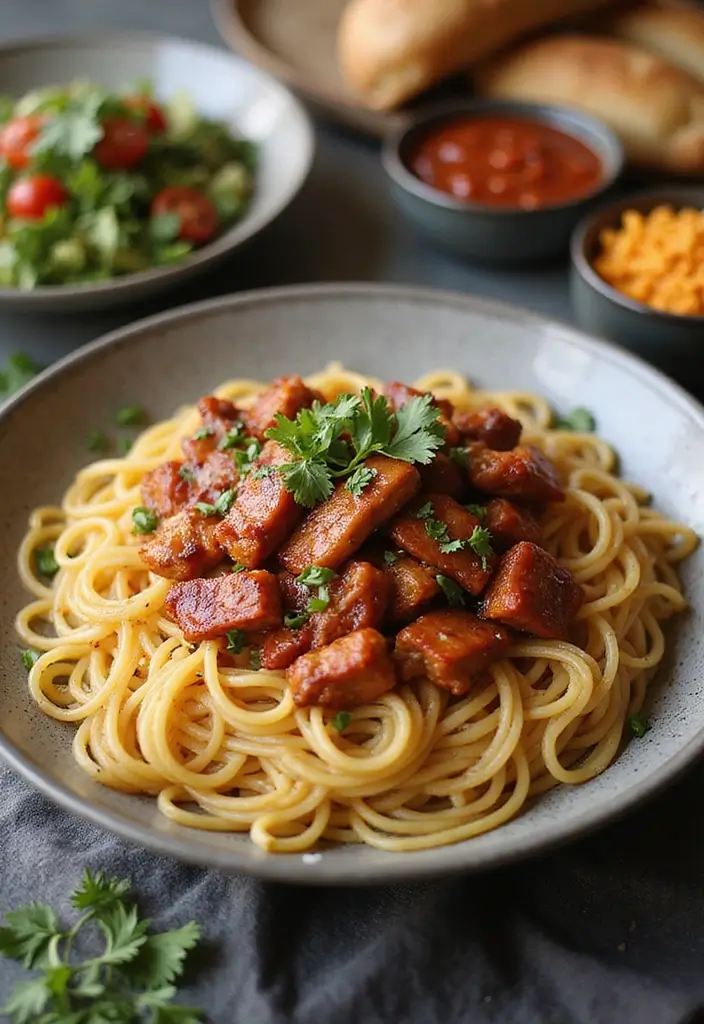 25 Pasta Recipes with Spaghetti Noodles That Never Fail 124 25 Pasta Recipes with Spaghetti Noodles That Never Fail - 24. Spaghetti with BBQ Chicken