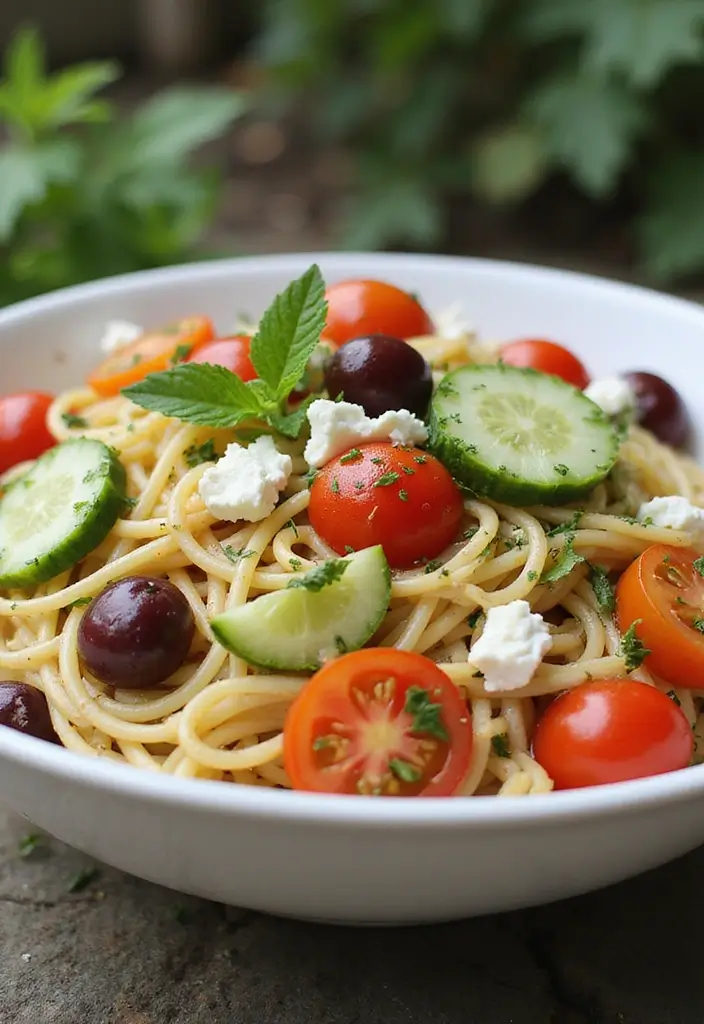 25 Pasta Recipes with Spaghetti Noodles That Never Fail 15 25 Pasta Recipes with Spaghetti Noodles That Never Fail - 3. Mediterranean Spaghetti Salad