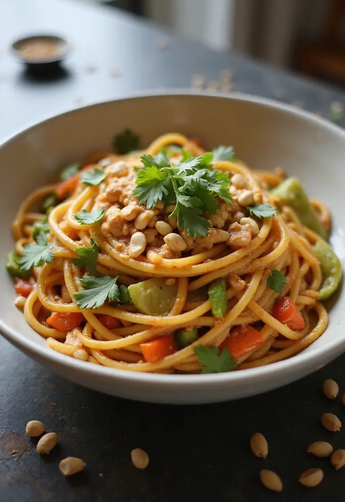 25 Pasta Recipes with Spaghetti Noodles That Never Fail 51 25 Pasta Recipes with Spaghetti Noodles That Never Fail - 9. Peanut Sauce Spaghetti with Veggies