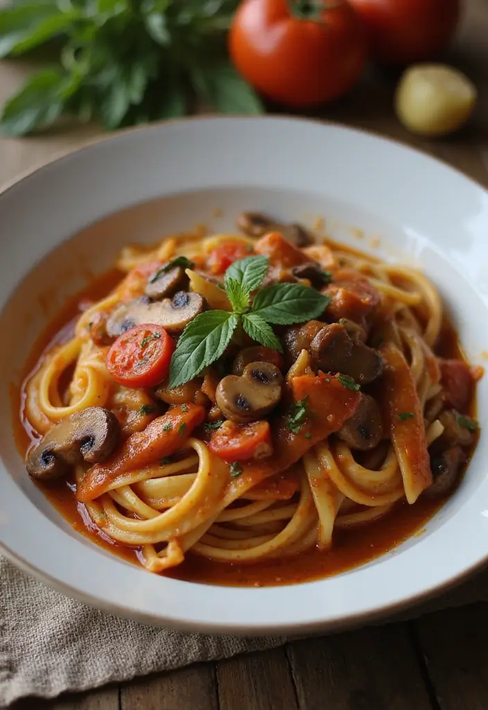 25 Pasta Recipes with Tomato Paste for Deep, Savory Flavor 123 25 Pasta Recipes with Tomato Paste for Deep, Savory Flavor - 21. Tomato and Mushroom Pasta