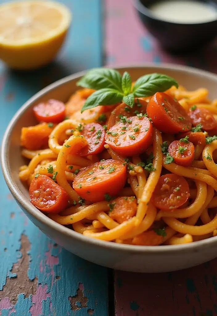 25 Pasta Recipes with Tomato Paste for Deep, Savory Flavor 137 25 Pasta Recipes with Tomato Paste for Deep, Savory Flavor - 23. Tomato and Sweet Potato Pasta
