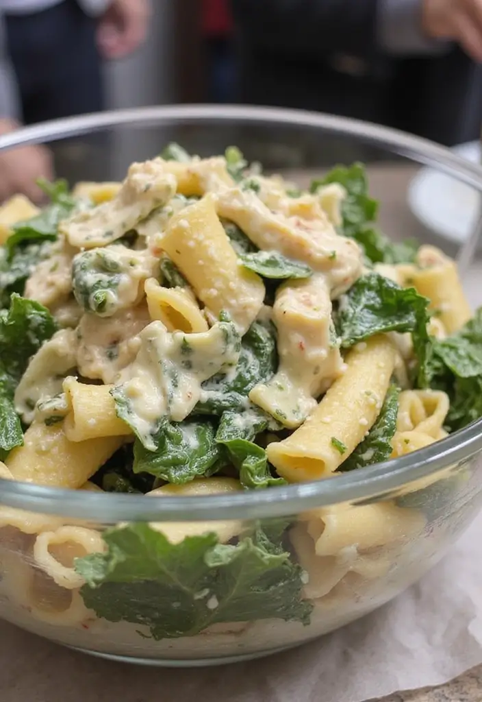 25 Pasta Salad Recipes Without Tomatoes for Simple Gatherings 135 25 Pasta Salad Recipes Without Tomatoes for Simple Gatherings - 23. Spinach & Artichoke Pasta Salad