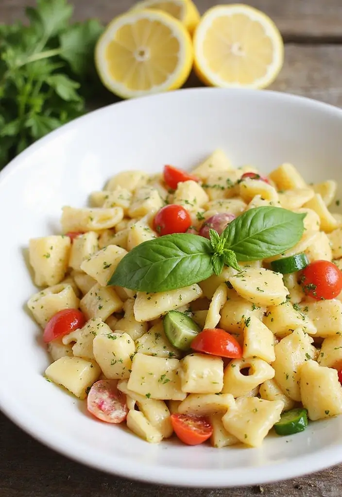 25 Pasta Salad Recipes Without Tomatoes for Simple Gatherings 18 25 Pasta Salad Recipes Without Tomatoes for Simple Gatherings - 4. Lemon Garlic Pasta Salad