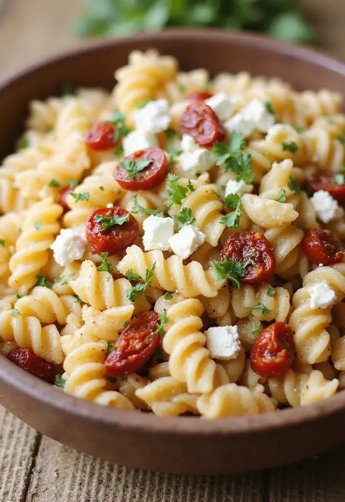 25 Pasta Salad Recipes with Sundried Tomato and Fresh Flavor 74 25 Pasta Salad Recipes with Sundried Tomato and Fresh Flavor - 14. Sundried Tomato and Feta Pasta Salad