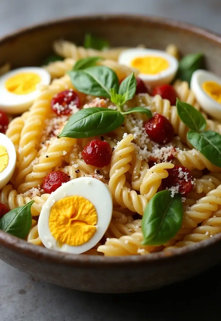 25 Pasta Salad Recipes with Sundried Tomato and Fresh Flavor 118 25 Pasta Salad Recipes with Sundried Tomato and Fresh Flavor - 22. Sundried Tomato and Egg Pasta Salad