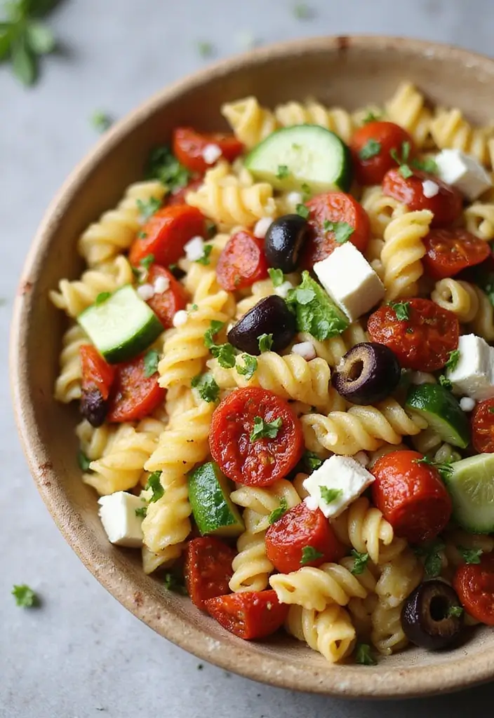 25 Pasta Salad Recipes with Sundried Tomato and Fresh Flavor 42 25 Pasta Salad Recipes with Sundried Tomato and Fresh Flavor - 8. Greek Sundried Tomato Pasta Salad