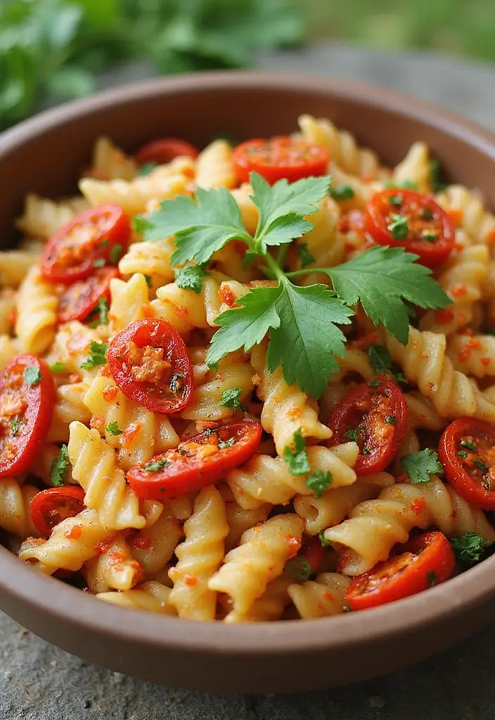 25 Pasta Salad Recipes with Sundried Tomato and Fresh Flavor 49 25 Pasta Salad Recipes with Sundried Tomato and Fresh Flavor - 9. Spicy Sundried Tomato Pasta Salad