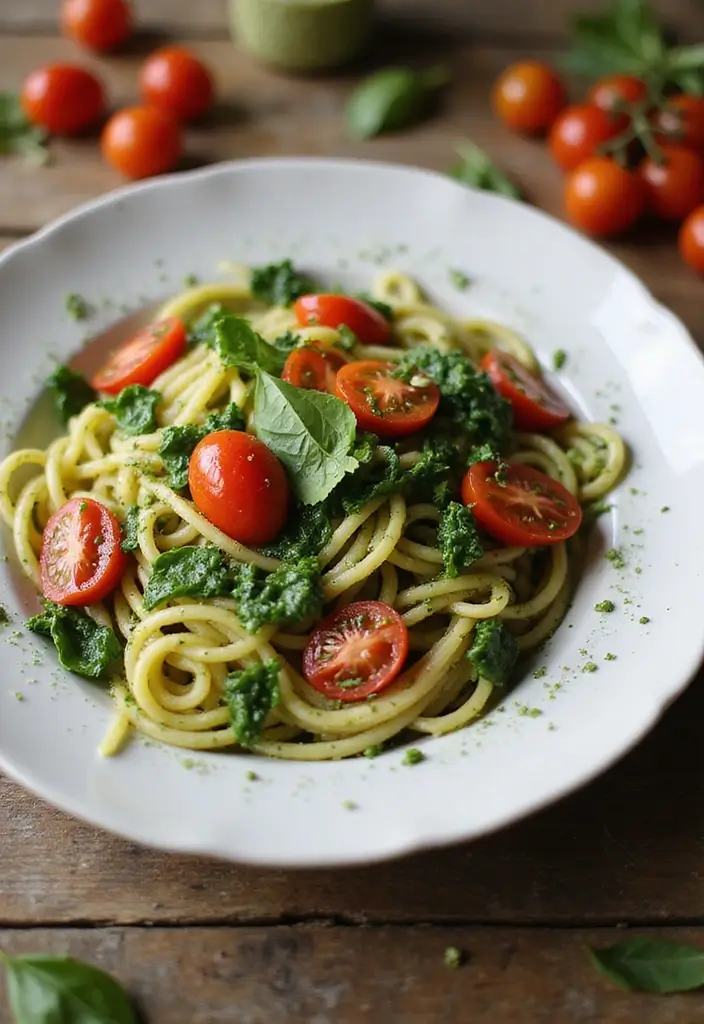 25 Spinach and Tomato Pasta Recipes Full of Fresh Flavor 107 25 Spinach and Tomato Pasta Recipes Full of Fresh Flavor - 19. Spinach and Tomato Pesto Pasta