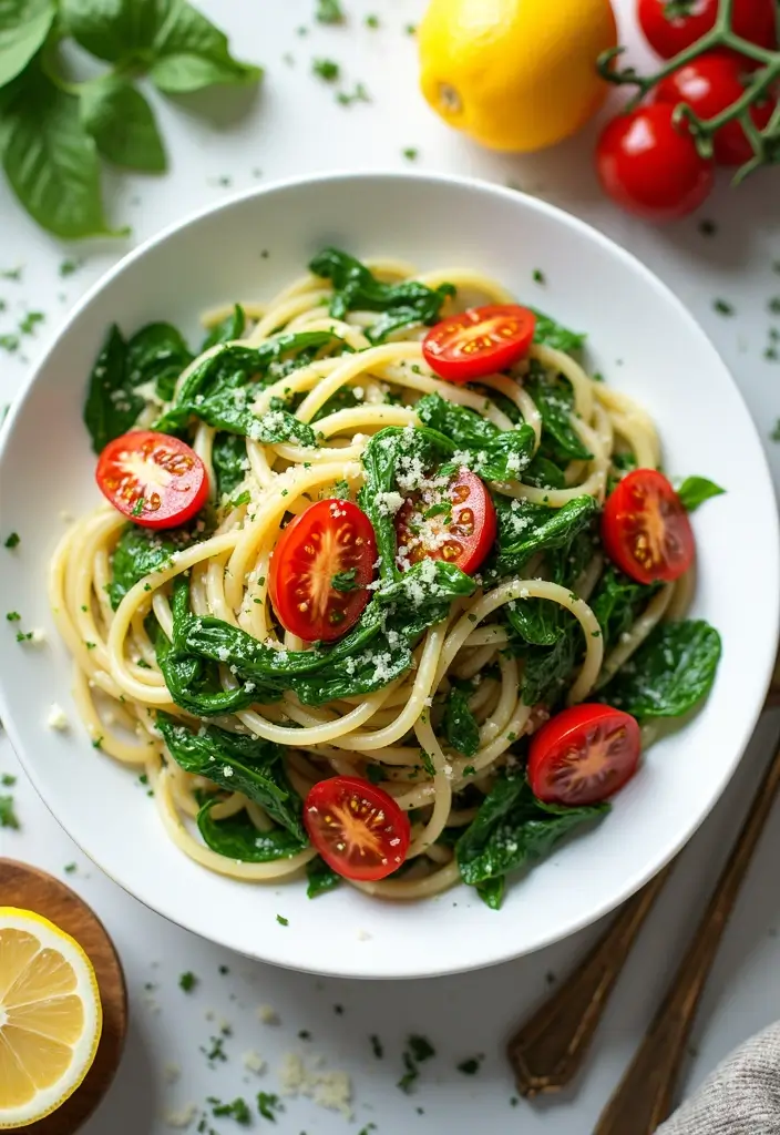 25 Spinach and Tomato Pasta Recipes Full of Fresh Flavor 51 25 Spinach and Tomato Pasta Recipes Full of Fresh Flavor - 9. Spinach and Tomato Linguine with Lemon