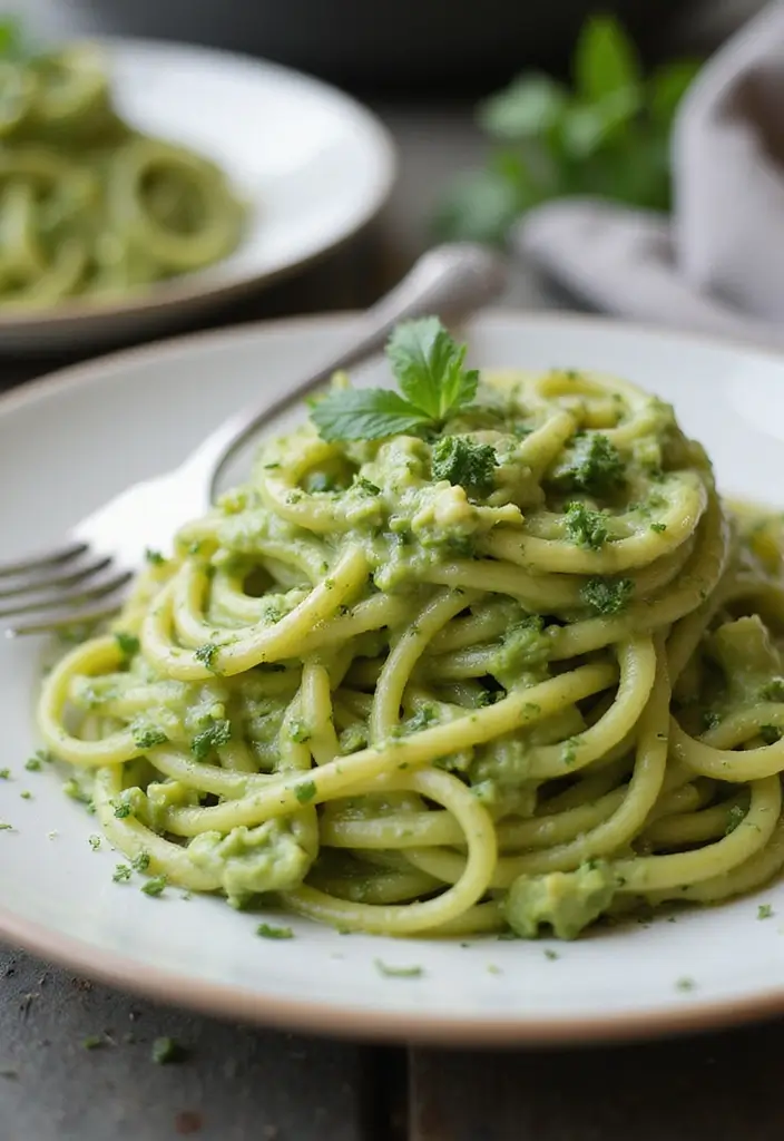 25 Vegetarian Crockpot Pasta Recipes That Cook Themselves 77 25 Vegetarian Crockpot Pasta Recipes That Cook Themselves - 13. Creamy Avocado Pasta
