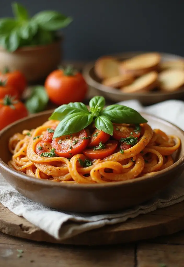 25 Vegetarian Crockpot Pasta Recipes That Cook Themselves 34 25 Vegetarian Crockpot Pasta Recipes That Cook Themselves - 6. Tomato Basil Pasta