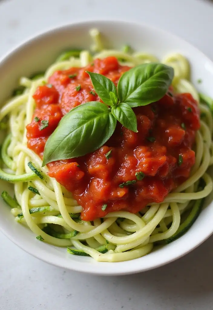 25 Vegetarian Red Sauce Pasta Recipes for Classic Comfort Food 56 25 Vegetarian Red Sauce Pasta Recipes for Classic Comfort Food - 10. Zucchini Noodles with Tomato Sauce