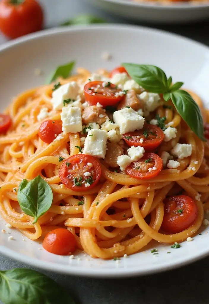 25 Vegetarian Red Sauce Pasta Recipes for Classic Comfort Food 102 25 Vegetarian Red Sauce Pasta Recipes for Classic Comfort Food - 18. Tomato Feta Pasta