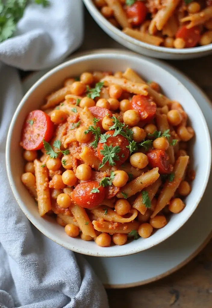 25 Vegetarian Red Sauce Pasta Recipes for Classic Comfort Food 145 25 Vegetarian Red Sauce Pasta Recipes for Classic Comfort Food - 25. Tomato and Chickpea Pasta
